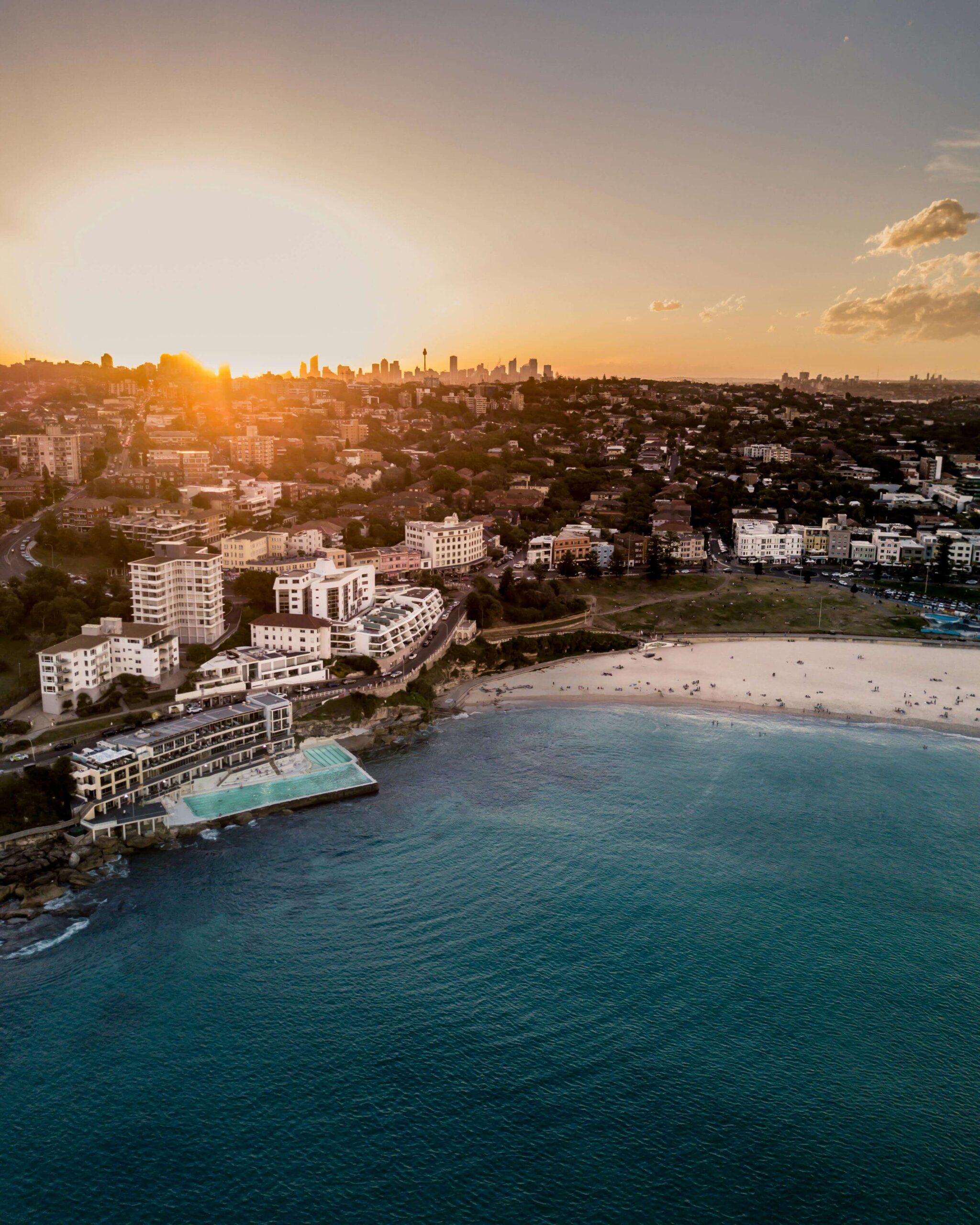 Sydney Sunset With City and Sea View